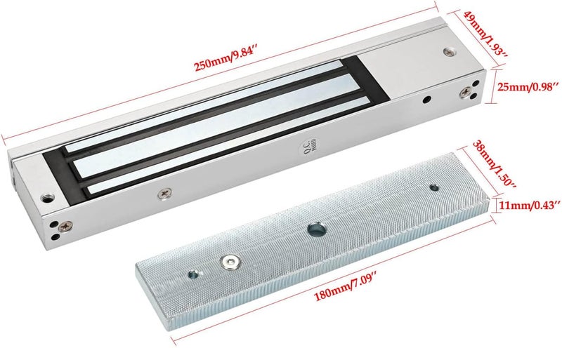 YANWIN Electromagnetic Lock 600LBS 280KG Holding Force Electric Magnetic Door Lock 12V Fail Safe NC Mode for Access Control System - Image 5